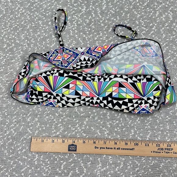 GB GIANNI BINI 2 piece Swim Suit High Waist Flounce Bikini Swimsuit Medium - Picture 4 of 9